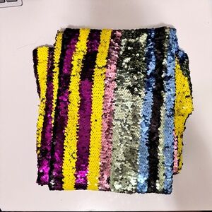 Colorful Stripped Sequin Flared Pants